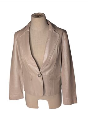 Vintage Women's Leather Blazer Jacket Worthington Dress Casual Career Medium